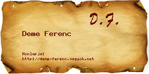 Deme Ferenc névjegykártya