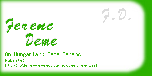ferenc deme business card